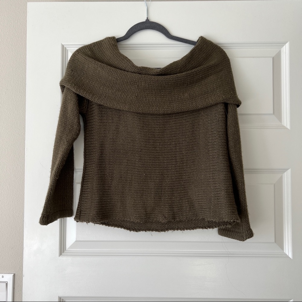 Off the shoulder knit sweater